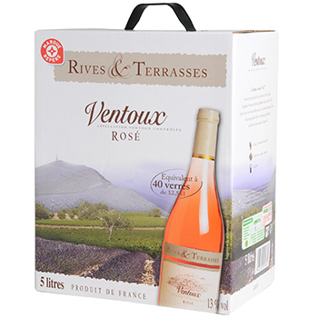 Vin rose Rives et terrasses AOC Ventoux bag in box 5l
