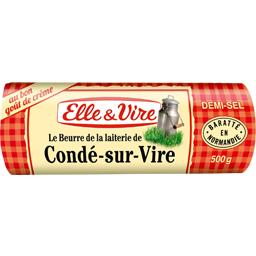 Elle & vire, Beurre de la laiterie de Conde-sur-Vire demi-sel, le rouleau de 500 g