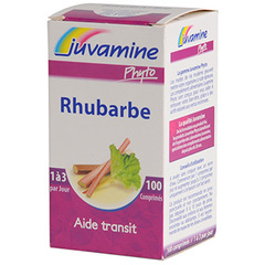 Juvamine, Complement alimentaire, rhubarbe, aide transit - Phyto, le flacon de 100 comprimes - 38g