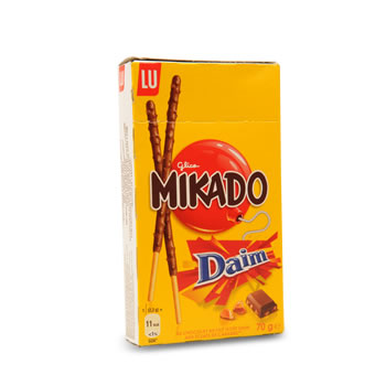 Grossiste Mikado chocolat lait/daim 70g - LU