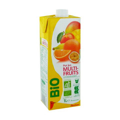 Auchan bio pur jus multifruits brique 1l