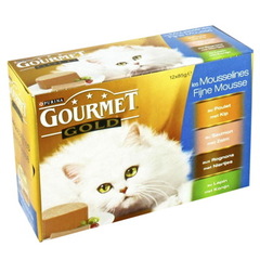 Aliment pour chat lMousselines 4 varietes GOURMET Gold, 12x85g