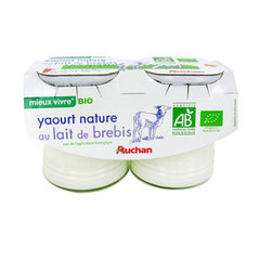 Auchan Mieux Vivre Bio yaourt au lait de brebis 2x125g