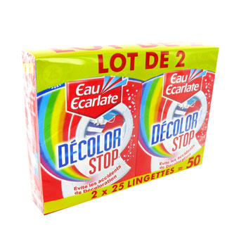Lingettes Décolor Stop anti décoloration Eau Ecarlate