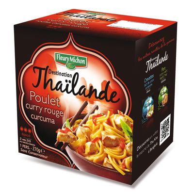 Poulet au curry rouge et curcuma Destination Thaïlande FLEURY MICHON, 270g
