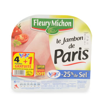 Jambon sup?rieur Fleury Michon R?duit en sel 4 200g