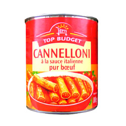 Cannelloni a la sauce italienne pur boeuf, la boite, 800g