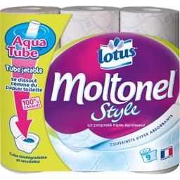 Lotus Moltonel Papier toilette Triple Epaisseur Aqua Tube x9 rouleaux roses  