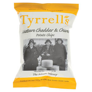 Tyrrell's, Chips de pommes de terre, cheddar & ciboulette, le sachet de 40g