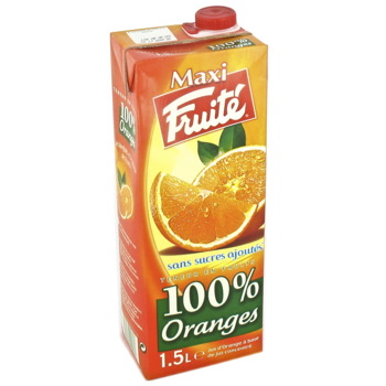 Fruite, Maxi, jus d'orange 100% Oranges, la brique de 1,5l