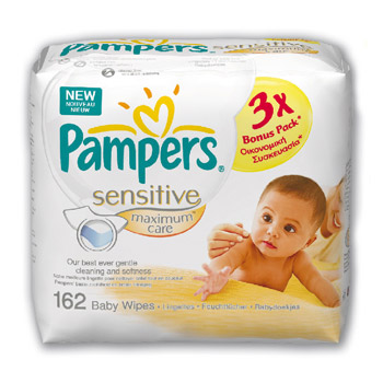 Pampers Sensitive - Lingettes Sensitive les 3 paquets de 56 lingettes