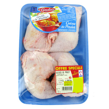 Cuisses de poulet Le gaulois Jaune x4 avec dos 1kg