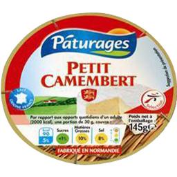 Paturages, Petit camembert au lait pasteurise, la boite de 145 g