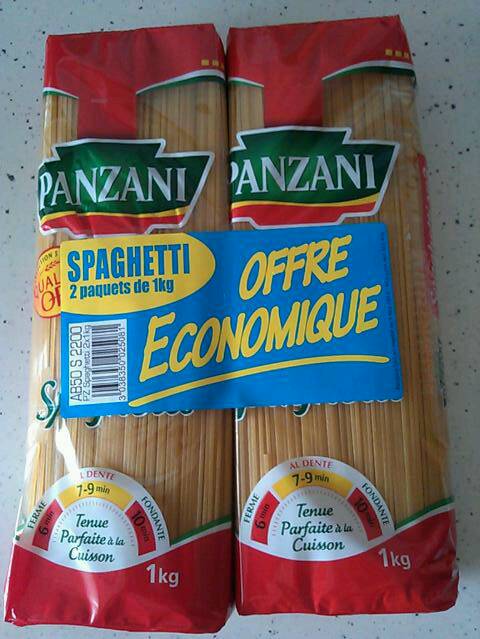 Panzani spaghetti 2x1kg offre économique
