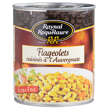 Flageolets cuisines Roquelaure A l'auvergnate boite 4/4 820g