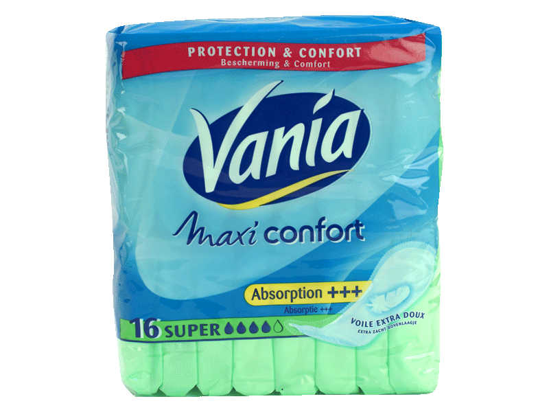 Serviettes hygieniques maxi Super Confort VANIA, 16 unites