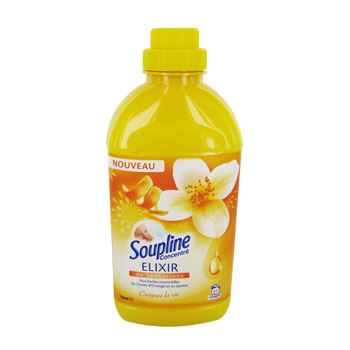 Soupline, Assouplissant concentre elixir de sensations : zestes d'orange et jasmin, le flacon de 750 ml