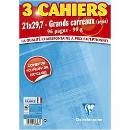 Cahiers 21 x 29,7 cm grands carreaux Metric
