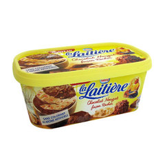 La Laitiere, Creme glacee chocolat nougat facon rocher, le bac de 900ml