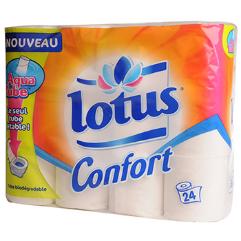 Papier toilette Lotus Confort Blanc x24
