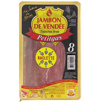 Jambon Vendee PETITGAS, 8 tranches fines, 200g
