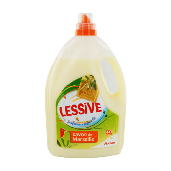 AUCHAN Lessive liquide savon de Marseille 37 lavages 2l pas cher