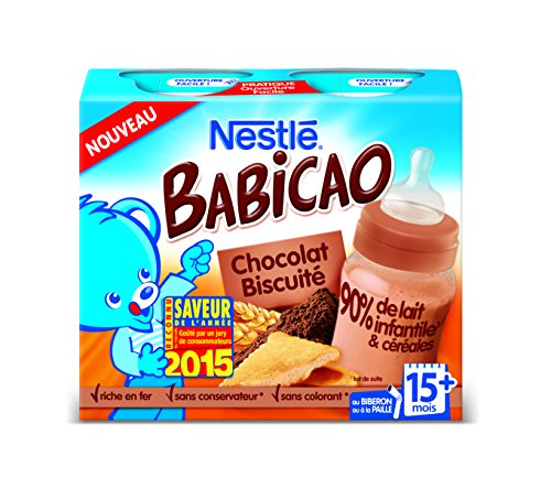 Lait et céréales bébé 15 + mois, chocolat biscuit Nestlé