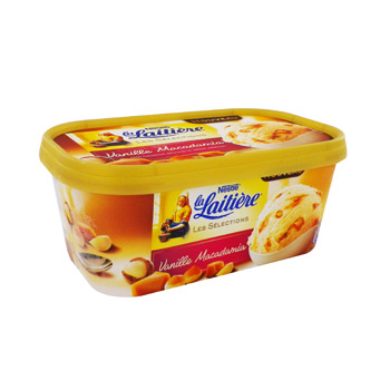 Creme glacee vanille macadamia LA LAITIERE, 850ml
