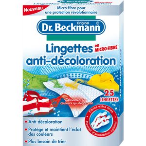 Dr Beckmann, Lingettes anti-décoloration en micro-fibre, la boite de 25 lingettes