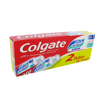 Colgate Dentifrice Triple action 2x75ml