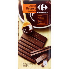 Chocolat noir dessert 52% facile a port carrefour - Tous les produits  tablettes gourmandes & dessert - Prixing