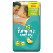 Pampers babydry couches bébé value + t4 maxi x62