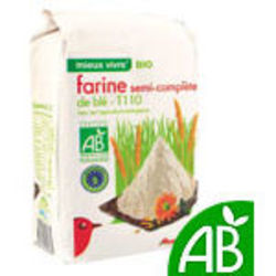 Auchan Bio farine de ble semi-complete 1kg
