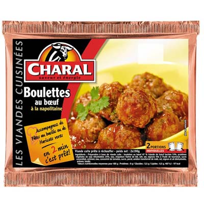 Boulette de boeuf sauce Napolitaine CHARAL, 2x190g