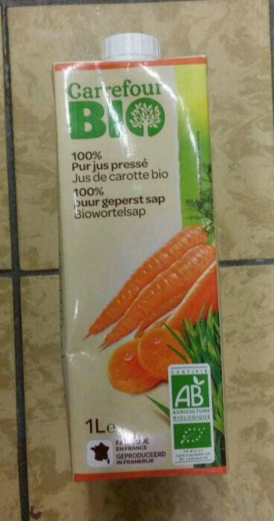 Jus de carotte bio, 100% pur jus pressé