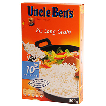 Riz long grain cuisson 10min uncle ben's, 4 sachets, 500g - Tous