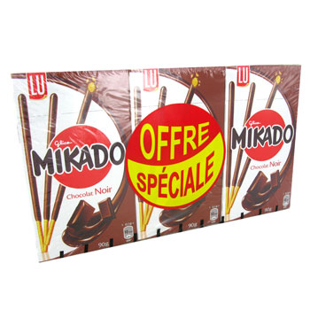 Mikado chocolat noir 3x90g 