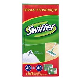 Recharges lingettes Swiffer Seches 2x40
