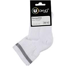 Socquettes de sport U OXYGN, taille 43/46, blanc/gris