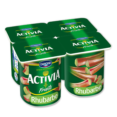 Lait fermente sucre a la rhubarbe et bifidus actif - Activia