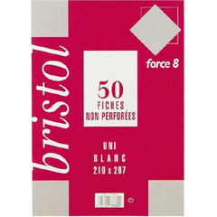 Fiches bristol 21 x 29,7 cm blanches non perforees