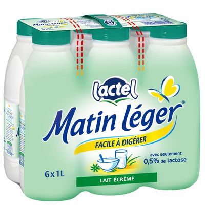 LACTEL Matin léger Lait facile à digérer sans lactose 1L pas cher
