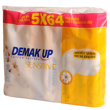 Cotons demaquillants Demak'up Sensitive 5x64 pces