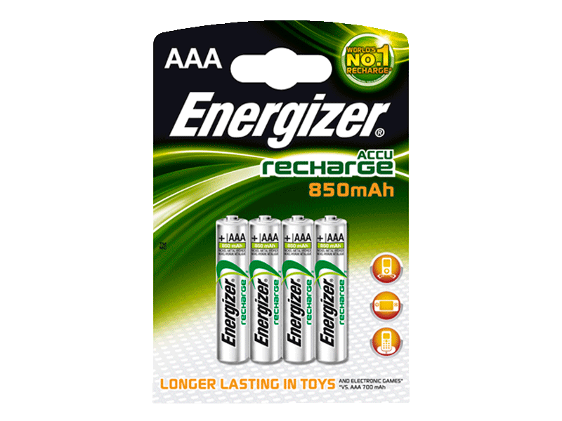Energizer piles rechargeables 4AAA HR03 850