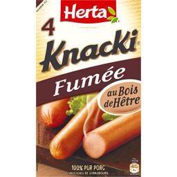 Herta, Knacki - Saucisses de Strasbourg fumee au bois de hetre, le sachet de 4 - 280 g