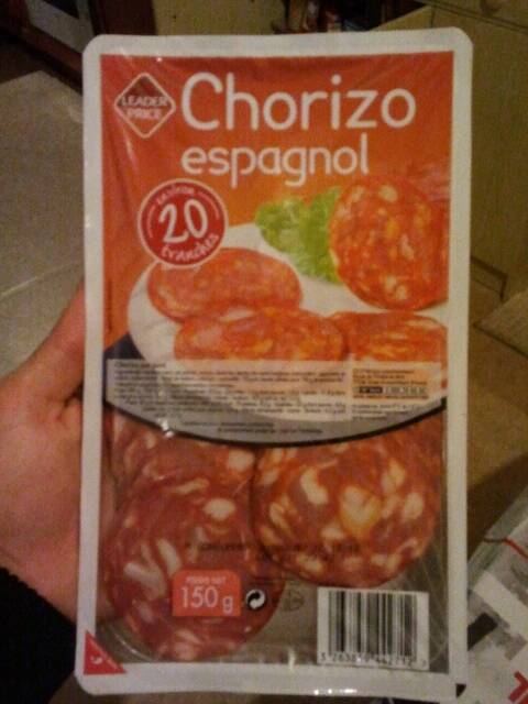 Chorizo espagnol en tranches 150g