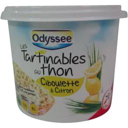 Odyssée, Les tartinables au thon ciboulette & citron, la boite de 140 g
