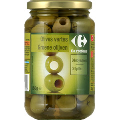 Olives vertes denoyautees pasteurisees