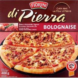 Di Pierra bolognaise, pizza boeuf, mozzarelle, oignons, cuite au four a pierre, la pizza,410g