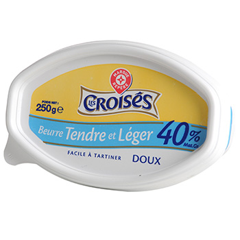 Beurre Tendre Leger Les Croises Doux 40%mg 250g